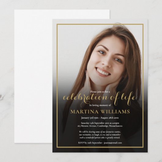 Foto-herdenkingsdienst Kaart (Voorkant / Achterkant)