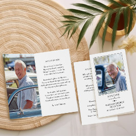 Foto-herdenkingsgebedskaart 'Voor altijd in onze h Kaart