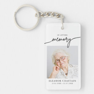 Foto-herdenkingsgeschenk voor begrafenis ter naged sleutelhanger
