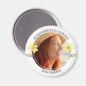 Foto-herdenkingsherinnering | Gele Bloem Magneet (Voorkant / Achterkant)