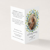 Foto-herdenkingskaart met rouwgebed kaart (Buitenkant)