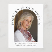 Foto-herdenkingskaart 'Voor altijd in onze harten' (Voorkant)