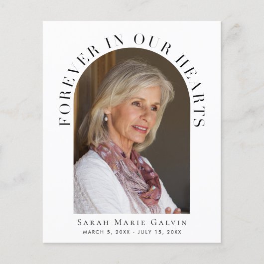 Foto-herdenkingskaart 'Voor altijd in onze harten' (Voorkant)