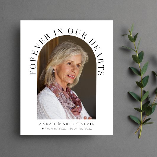 Foto-herdenkingskaart 'Voor altijd in onze harten'