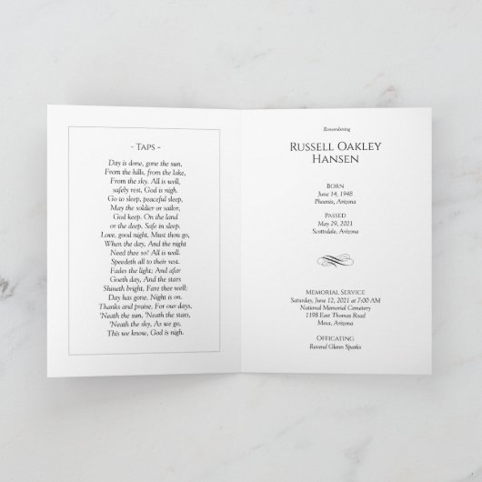 Foto-herdenkingskaarten met vouw | Patriotisch Mil Kaart (Binnen)