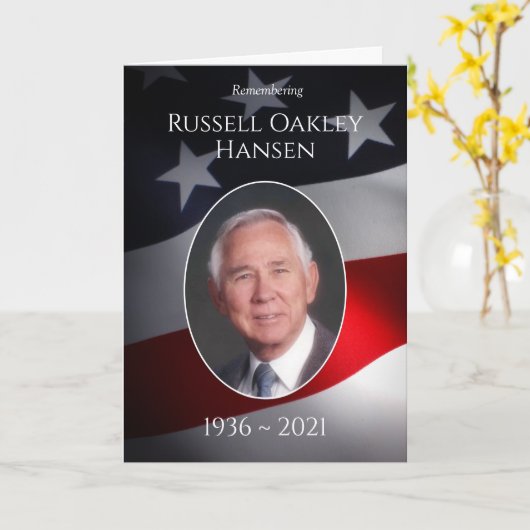 Foto-herdenkingskaarten met vouw | Patriotisch Mil Kaart (Gele Bloem)