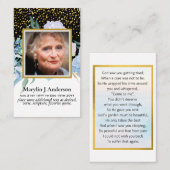 Foto-herdenkingskaartjes Herdenking van het Leven Visitekaartje (Voorkant / Achterkant)