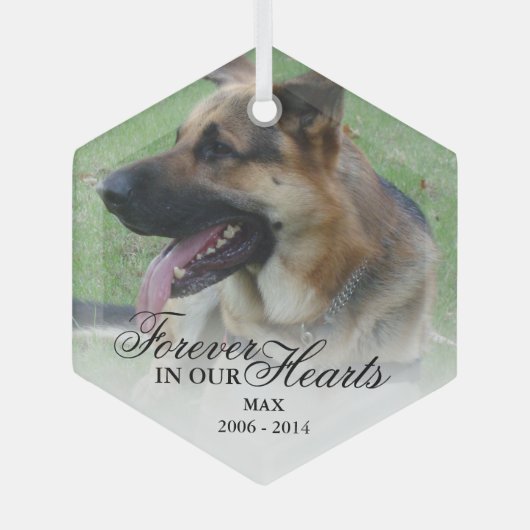 Foto-herdenkingskerst Glas Ornament (Voorkant)