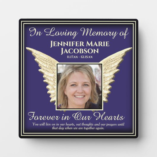 Foto-herdenkingsplaquette Fotoplaat (Voorkant)