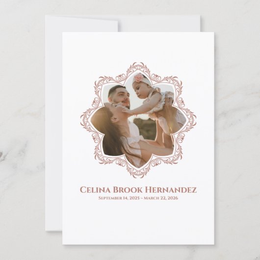 Foto-herdenkingsprogramma — Rose Brown Frame Kaart (Voorkant)