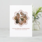 Foto-herdenkingsprogramma — Rose Brown Frame Kaart (Staand voorkant)