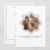 Foto-herdenkingsprogramma — Rose Brown Frame Kaart (Voorkant / Achterkant)