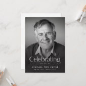 Foto-herdenkingsprogramma voor levensviering kaart (Voorkant / Achterkant in situ)