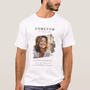 Foto-herdenkingsshirt 'Voor altijd in onze harten' T-shirt
