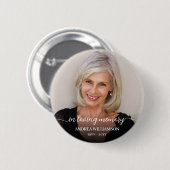 Foto-herdenkingsteken Ter liefdevolle herinnering Ronde Button 5,7 Cm (Voorkant /achterkant)