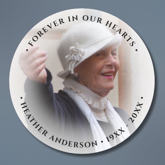 Foto-herdenkingstribute Ronde Sticker