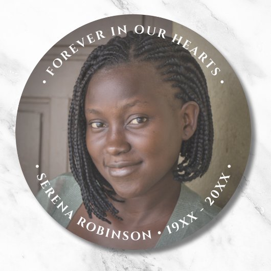 Foto-herdenkingstribute Ronde Sticker