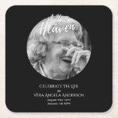 Foto-herdenkingsviering van rouwcadeaus kartonnen onderzetters (Voorkant)