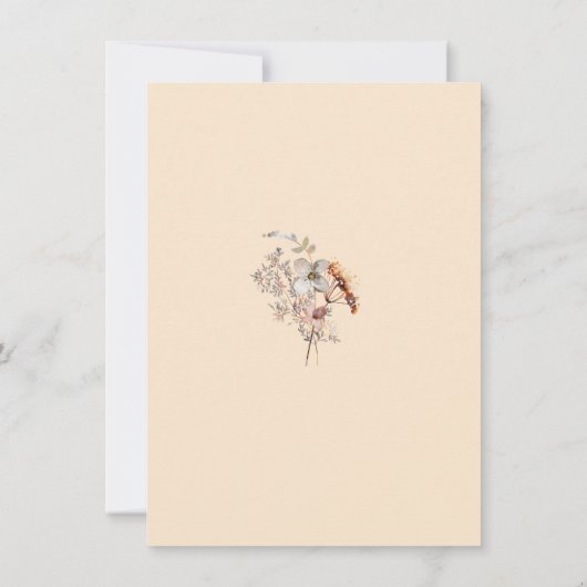 Foto Herfst Boho Wildflower Bruiloft Save The Date (Achterkant)