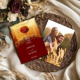 Foto Herfst Boom Bewaar de Datum Save The Date