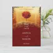 Foto Herfst Boom Bewaar de Datum Save The Date (Staand voorkant)