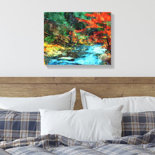 Foto herfst Digital Waterverf Canvas Afdruk (Insitu (Slaapkamer))