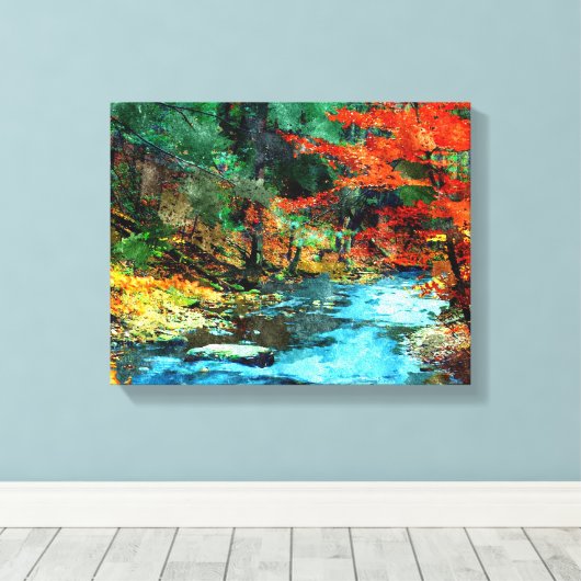 Foto herfst Digital Waterverf Canvas Afdruk (Insitu (Houten vloer))