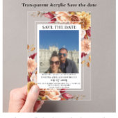 Foto Herfst Floral Bewaar de datum Acryl Uitnodigingen