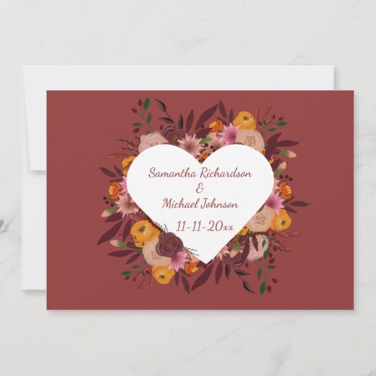 Foto herfst Flower Save The Date (Achterkant)