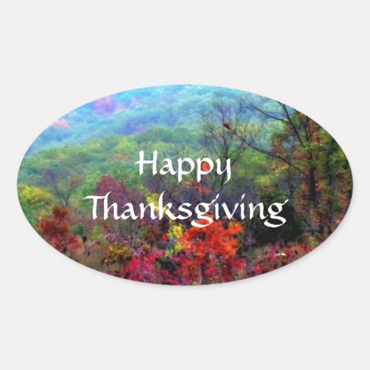 Foto herfst Thanksgiving Ovale Sticker (Voorkant)