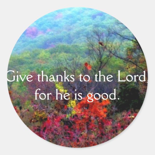 Foto herfst Thanksgiving Ronde Sticker (Voorkant)