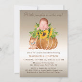 Foto Herfst Zonnebloemen Baby shower Uitnodiging (Voorkant)