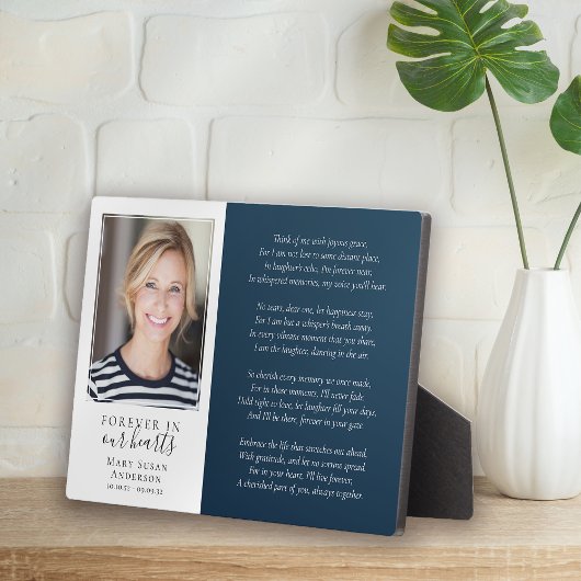 Foto-herinnering Gedicht voor Altijd in Onze Hart Fotoplaat