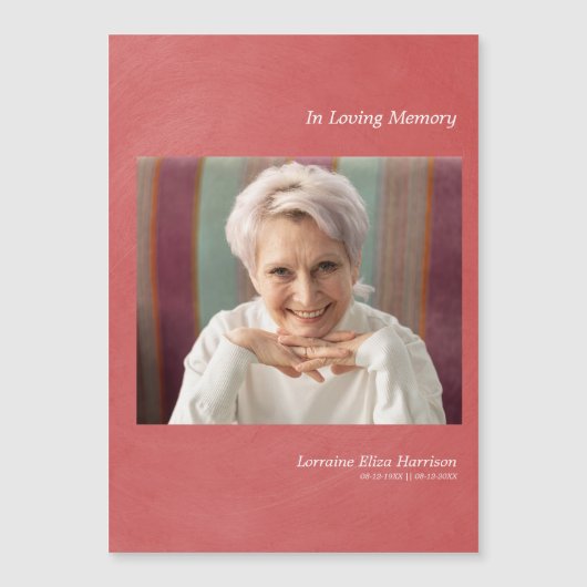 Foto: Herinnering licht rood faux metallisch effec (Voorkant)