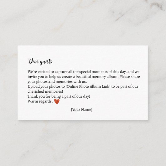 Foto Herinneringen Herfst Teddy Bear Baby shower Informatiekaartje (Achterkant)