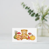 Foto Herinneringen Herfst Teddy Bear Baby shower Informatiekaartje (Staand voorkant)