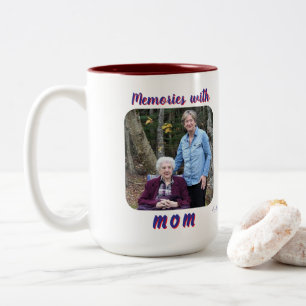 Foto Herinneringen Mom Blauw/Rood Personaliseren Tweekleurige Koffiemok