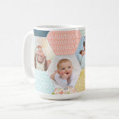 Foto Hexagon | Kieuwpatroon Vier Afbeelding collag Koffiemok (Voorkant links)