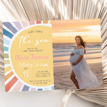 Foto Hier Komt De Zoon Baby Shower Uitnodiging