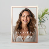 Foto High School 2025 Afstudeerfeest Roos Gold Folie Uitnodiging (Staand Voorkant)