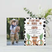 Foto Highland Koe Mijn eerste Rodeo 1e Verjaardag Kaart (Staand voorkant)