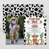 Foto Highland Koe Mijn eerste Rodeo 1e Verjaardag Kaart (Voorkant / Achterkant)