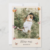 Foto Hij Geeft Me Vlinders Bruiloft Feest Kaart (Achterkant)