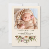 Foto hoe meer de Merrier geboorte Feestdagenkaart (Achterkant)