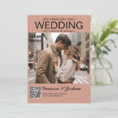 Foto Hoesje Magazin QR Code Wedding Kaart (Staand voorkant)