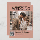 Foto Hoesje Magazin QR Code Wedding Kaart (Voorkant / Achterkant)