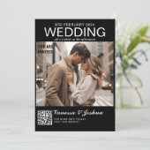 Foto Hoesje Magazin QR Code Wedding Kaart (Staand voorkant)