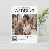 Foto Hoesje Magazin QR Code Wedding Kaart (Staand voorkant)
