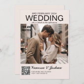 Foto Hoesje Magazin QR Code Wedding Kaart (Voorkant / Achterkant)