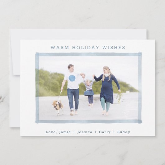 FOTO HOLIDAIRE KAART| Kerstmis met kuststrand Feestdagenkaart (Voorkant)